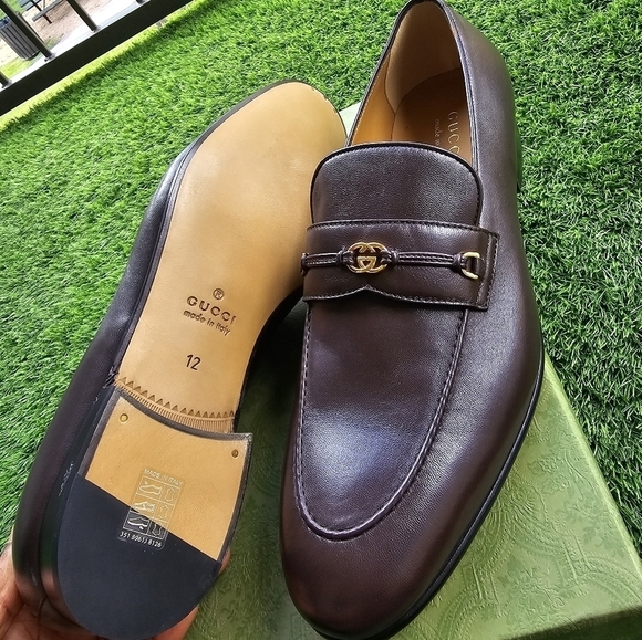 Gucci Loafers Mens Sz 12 Ed G-bit Leather New Authentic, Preppy Wedding Formal - Picture 6 of 13